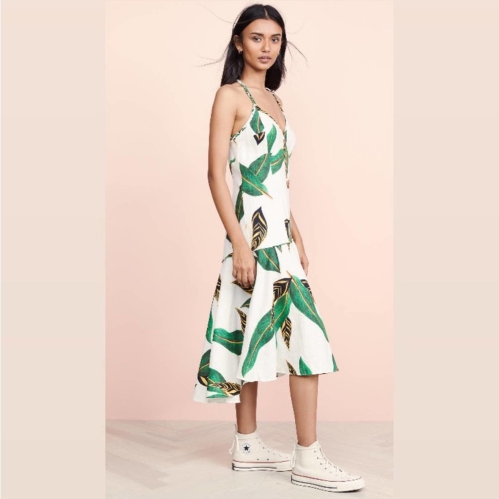 NWOT FARM RIO Amazonia Leaf Midi Dress Size XS